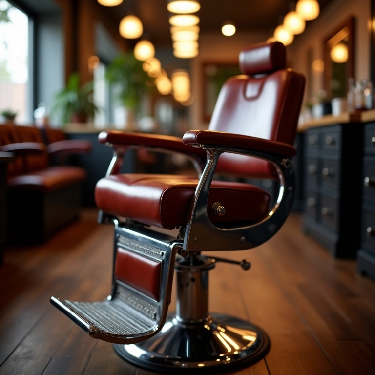 Vintage leather barber chair
