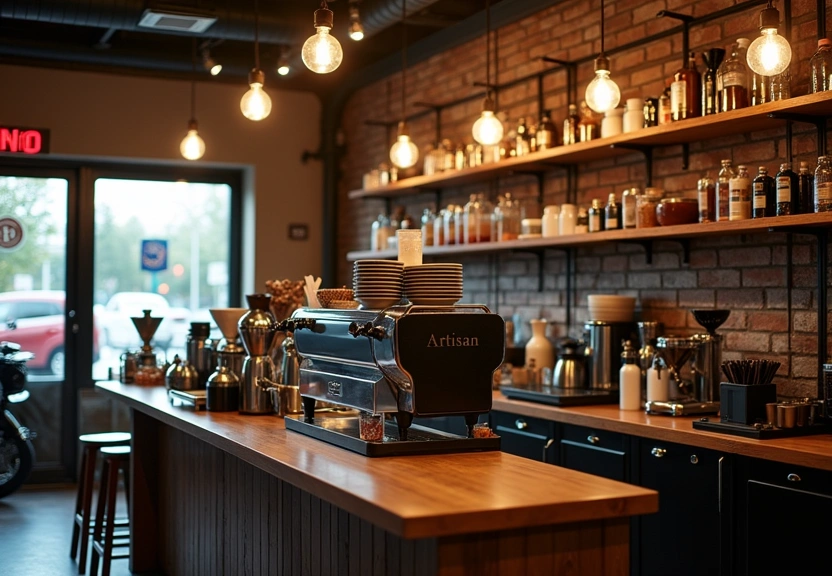 Artisan coffee bar and espresso machine