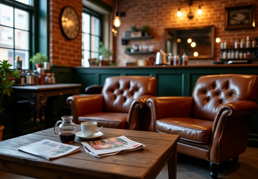 Waiting area with leather armchairs